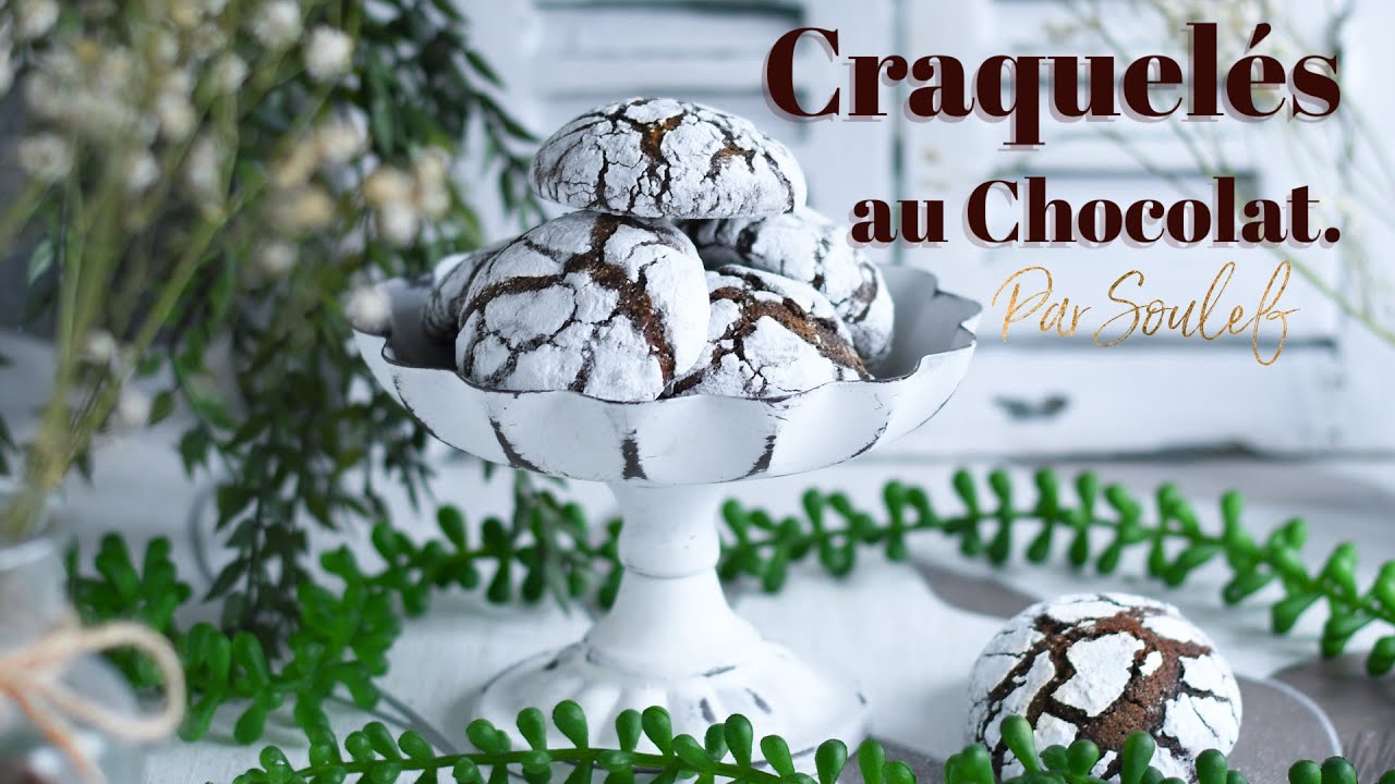 recette facile des crinkles au chocolat, biscuits craquelés au chocolat. calming music