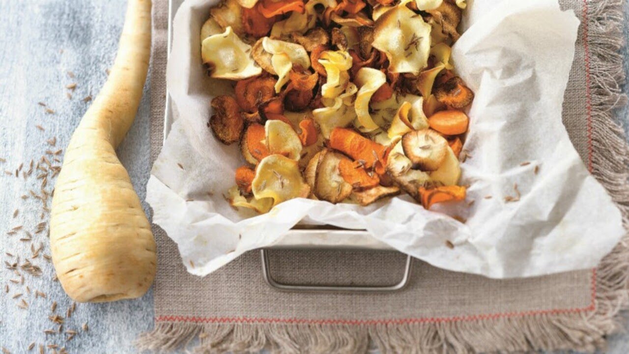 🥕 Chips de carotte et de panais au four - Croustillantes, saines et pleines de couleur 🌿🔥